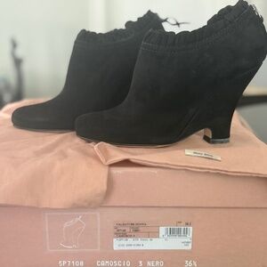 MIU MIU BLACK SUEDE BOOTIES